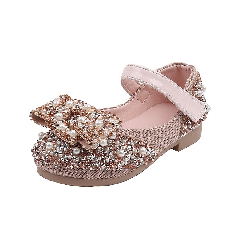 Girls Pearl Rhinestones Decorated Shining Shoes - Image 6