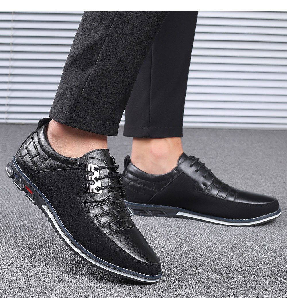 High Quality Big Size Casual Shoes Men Fashion Business Men Casual Shoes Hot Sale Spring Breathable Casual Men Shoes Black