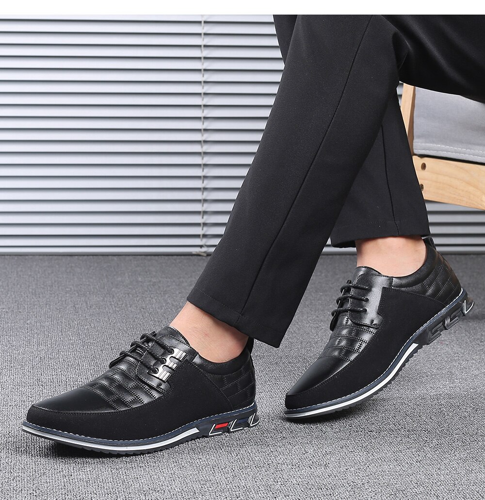 High Quality Big Size Casual Shoes Men Fashion Business Men Casual Shoes Hot Sale Spring Breathable Casual Men Shoes Black