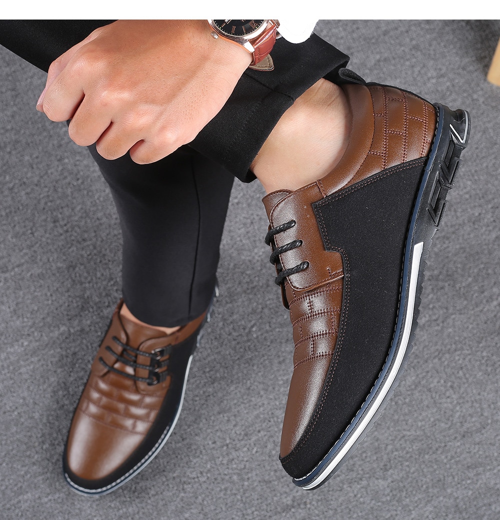 High Quality Big Size Casual Shoes Men Fashion Business Men Casual Shoes Hot Sale Spring Breathable Casual Men Shoes Black