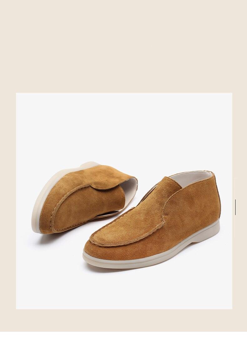 Smile Circle/Spring Women Genuine Leather Nude Flats Casual Shoes Slip-On Penny loafers Autumn Ladies Lazy shoes