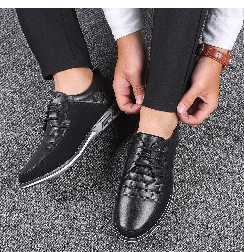 High Quality Big Size Casual Shoes Men Fashion Business Men Casual Shoes Hot Sale Spring Breathable Casual Men Shoes Black