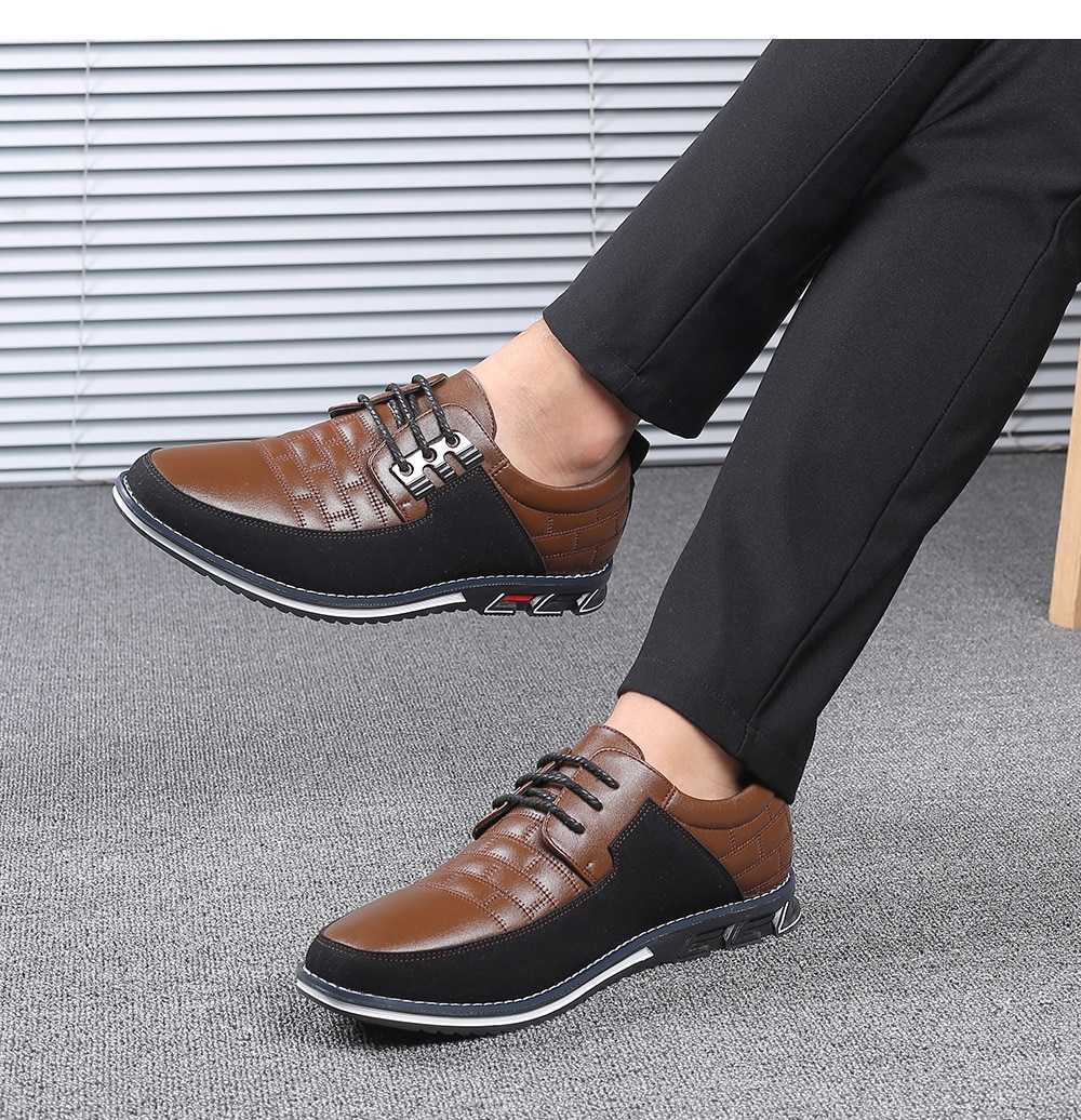 High Quality Big Size Casual Shoes Men Fashion Business Men Casual Shoes Hot Sale Spring Breathable Casual Men Shoes Black